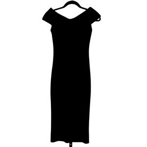 Dress the Population Black Cap Sleeve MIDI Dress - XS